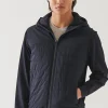 Active Quilted Mix-Media Hoodie