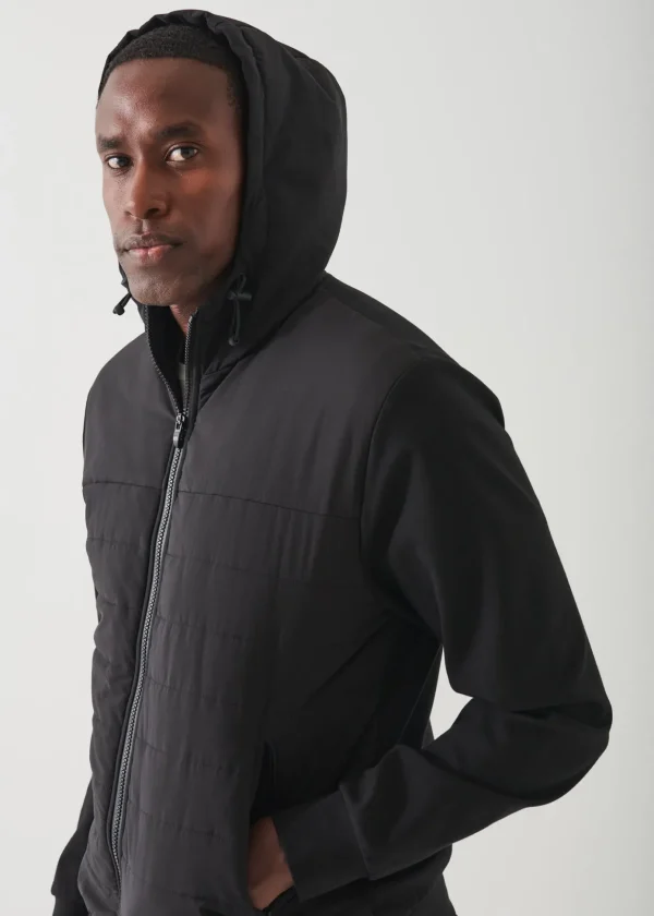 Active Quilted Mix-Media Hoodie