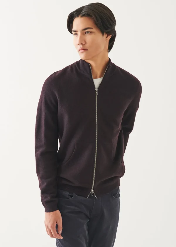 Boiled Merino Wool Full Zip Cardigan