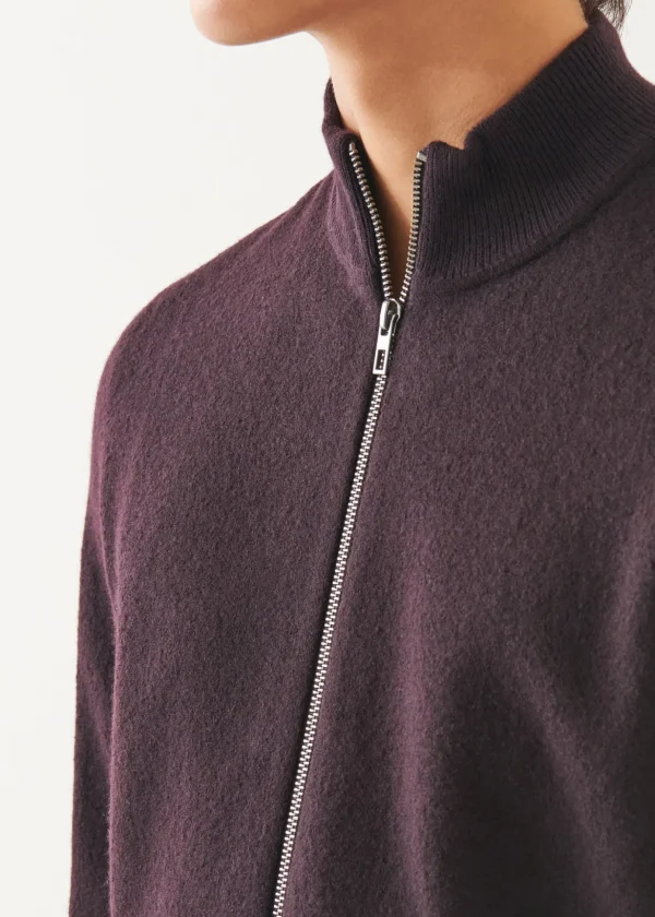 Boiled Merino Wool Full Zip Cardigan