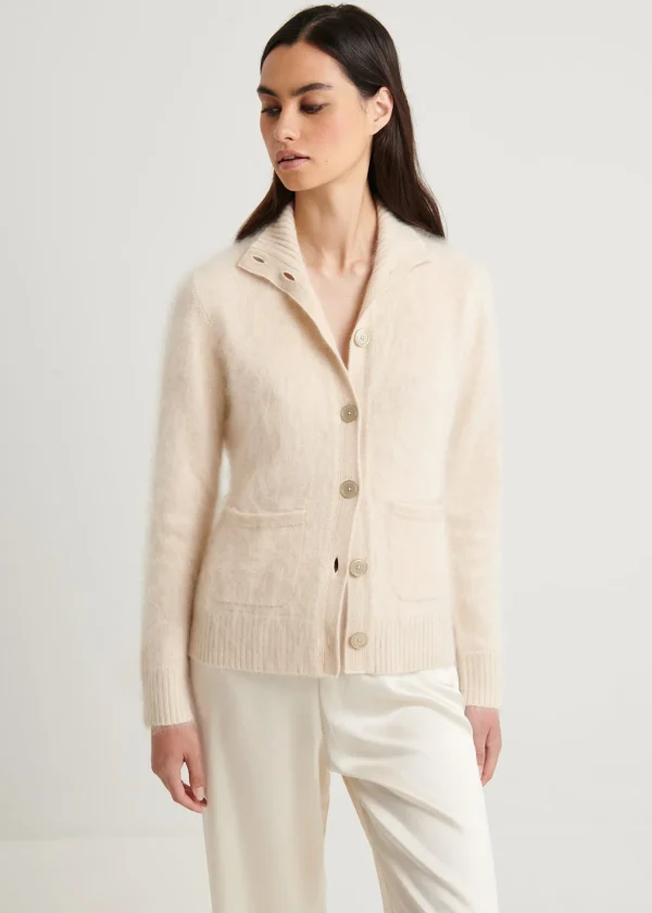 Brushed Cashmere Button Front Jacket