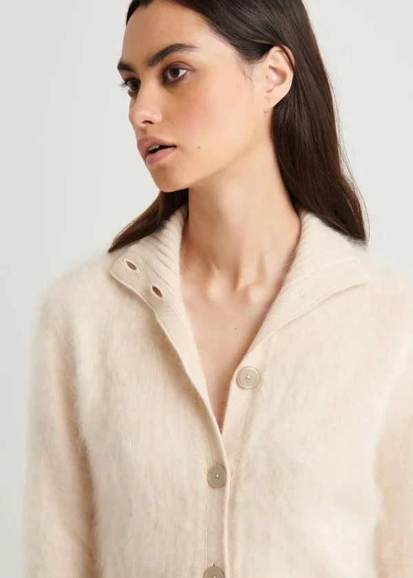 Brushed Cashmere Button Front Jacket