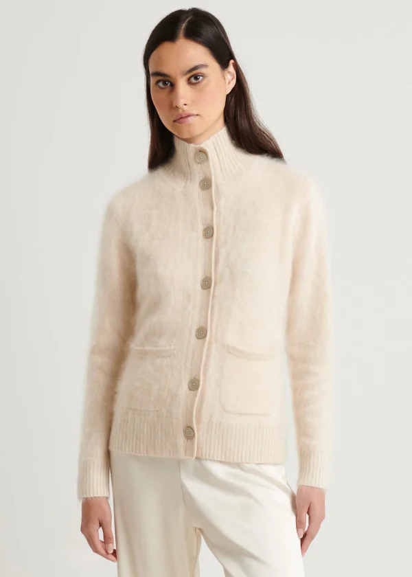 Brushed Cashmere Button Front Jacket