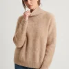 Brushed Cashmere Ribbed Turtleneck