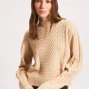 Cable Knit Mock Neck Sweater