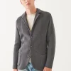 Cardigan Stitch Merino Wool 3-Button Blazer