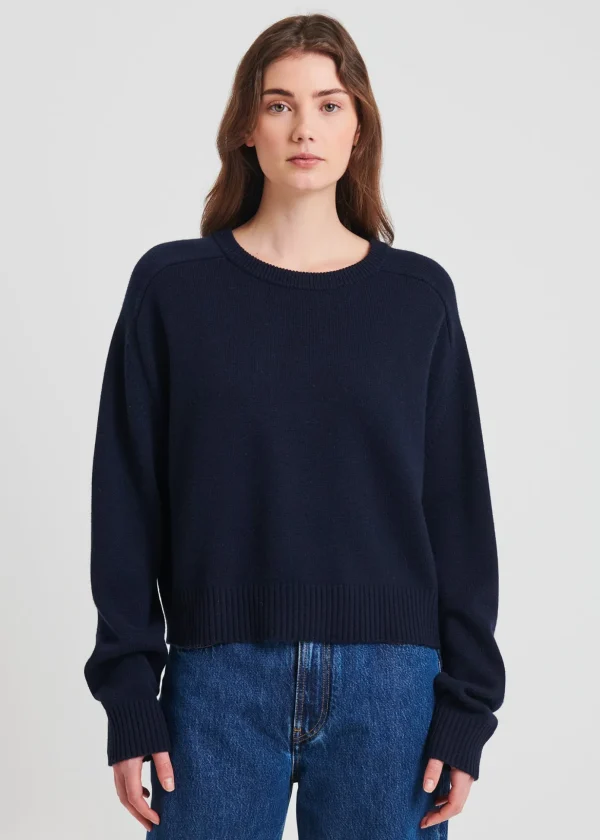 Cashmere Saddle Shoulder Crewneck