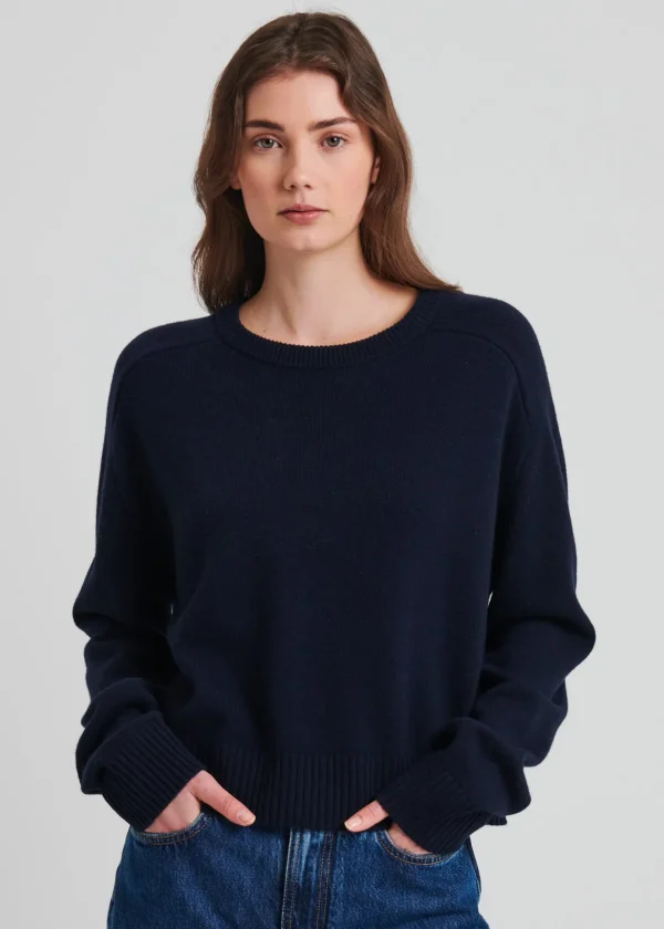 Cashmere Saddle Shoulder Crewneck