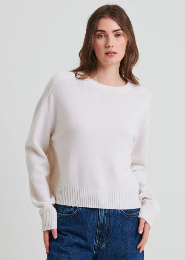 Cashmere Saddle Shoulder Crewneck