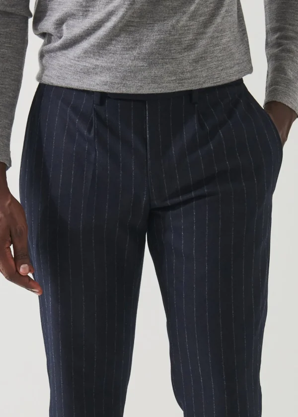 Chalk Stripe Wool Drawstring Pant