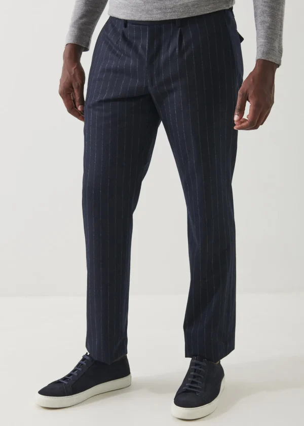 Chalk Stripe Wool Drawstring Pant