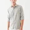 Cotton Blend Plaid Button Up Shirt