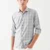 Cotton Blend Plaid Button Up Shirt