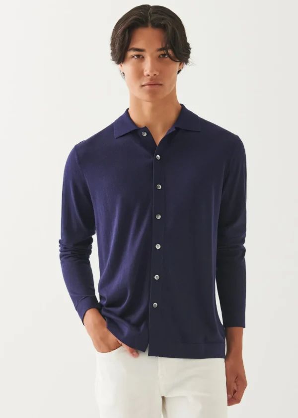 Cotton Cashmere Button Front Shirt