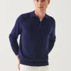 Cotton Cashmere Ribbed Raglan Polo