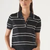 Cotton Cupro Striped Short Sleeve Polo