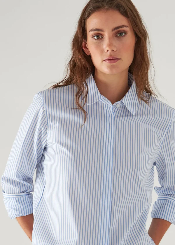 Cotton Stretch Striped Shirt