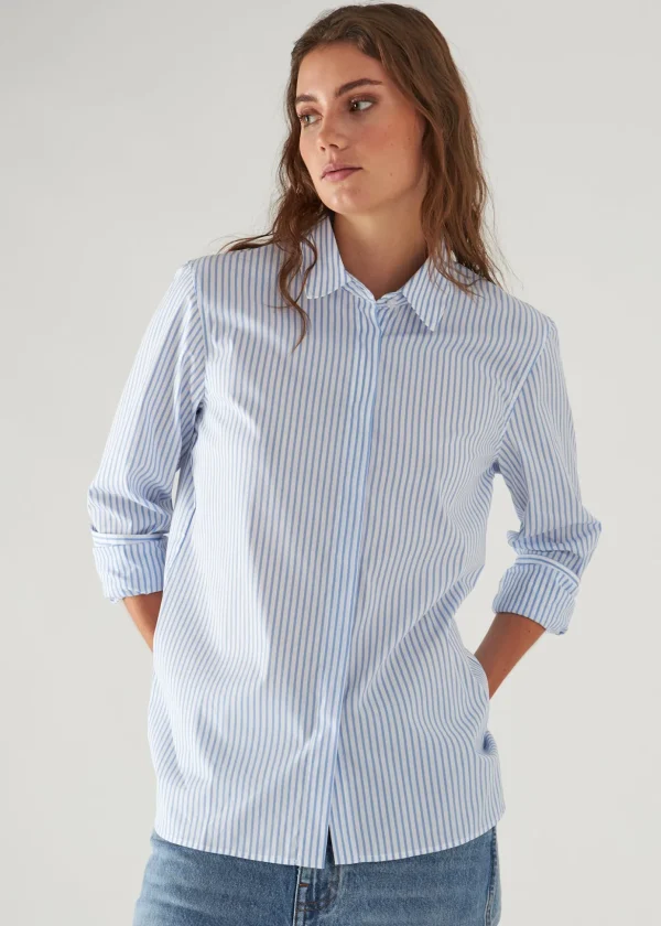 Cotton Stretch Striped Shirt