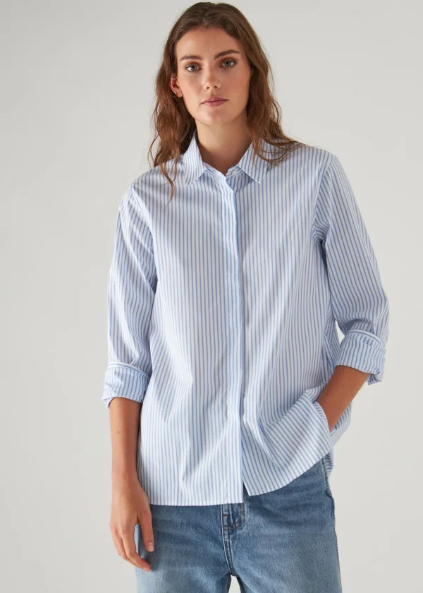 Cotton Stretch Striped Shirt