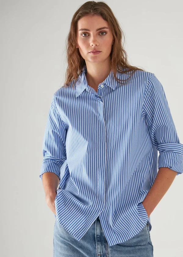 Cotton Stretch Striped Shirt