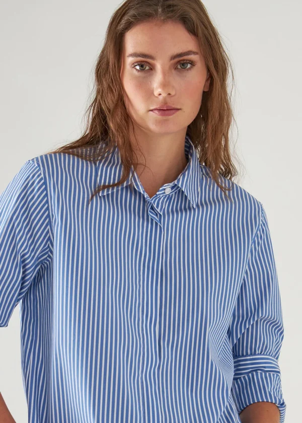 Cotton Stretch Striped Shirt