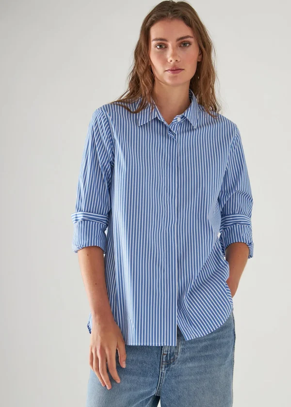 Cotton Stretch Striped Shirt