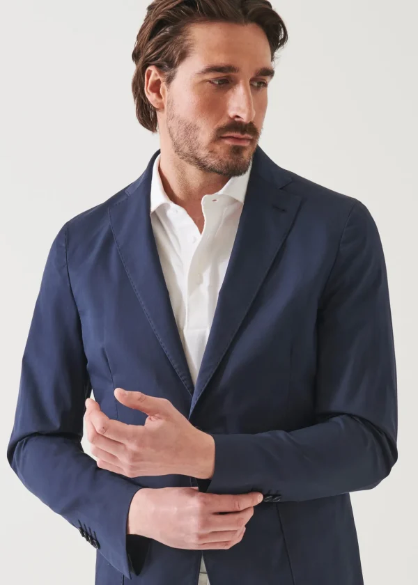 Cotton Stretch Two-Button Blazer