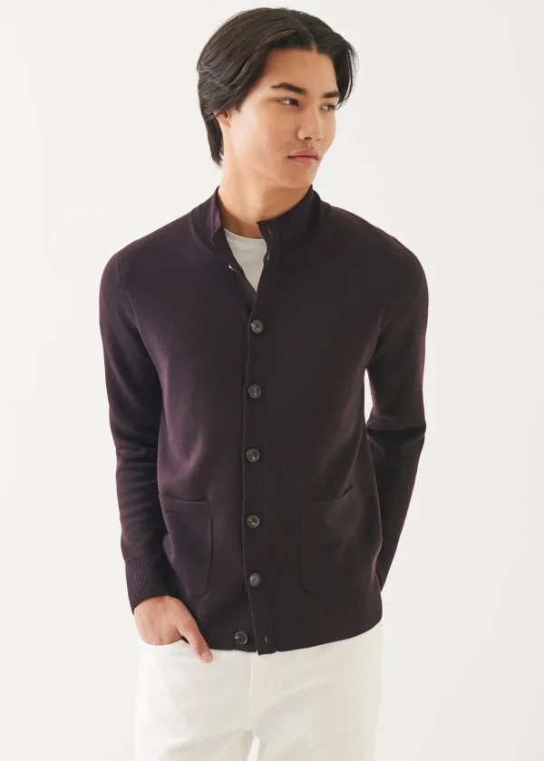 Double Face Merino Button Up Cardigan