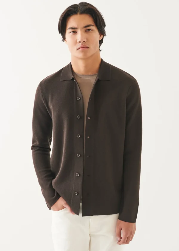 Double Face Merino Button Up Shirt Jacket