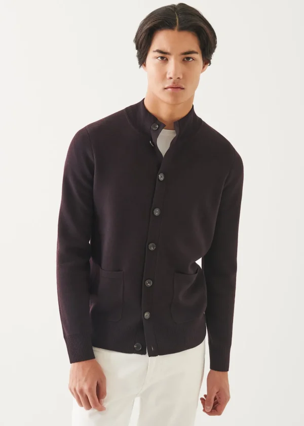 Double Face Merino Button Up Cardigan