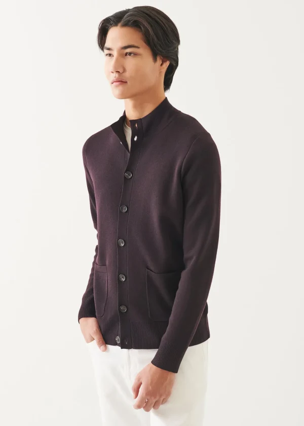 Double Face Merino Button Up Cardigan