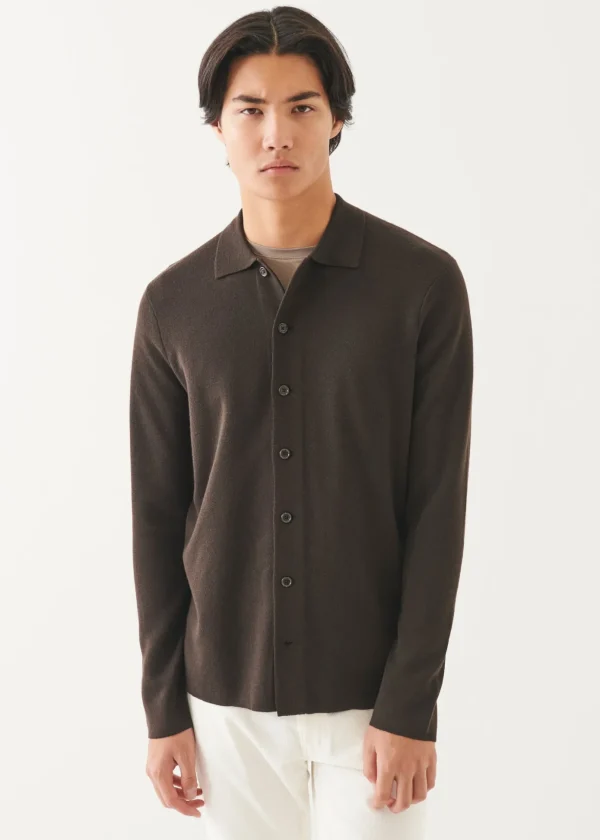 Double Face Merino Button Up Shirt Jacket