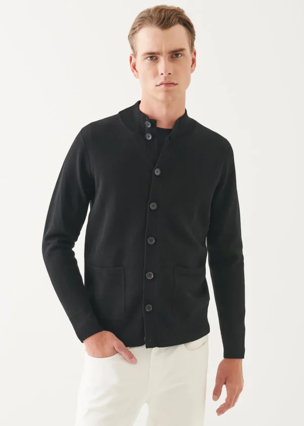 Double Face Merino Button Up Cardigan