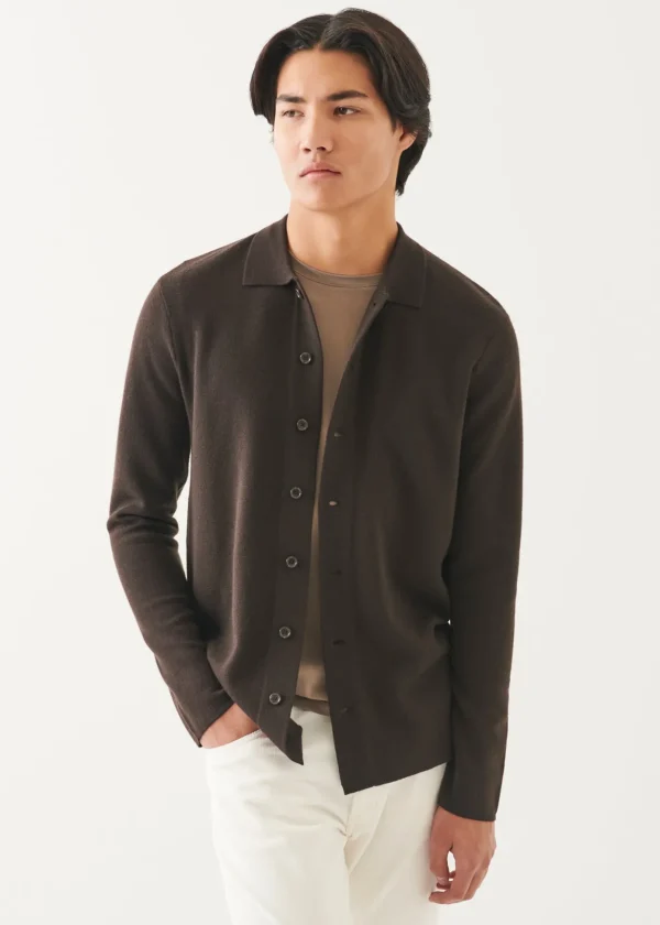 Double Face Merino Button Up Shirt Jacket