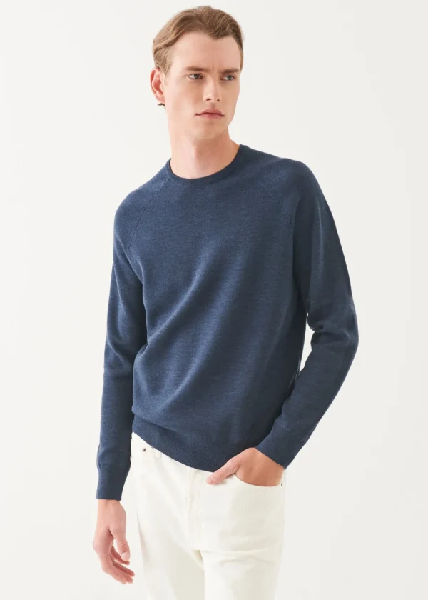 Double Face Merino Raglan Crewneck