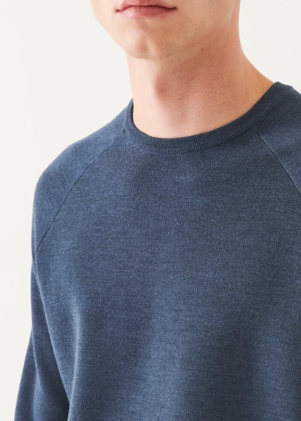 Double Face Merino Raglan Crewneck