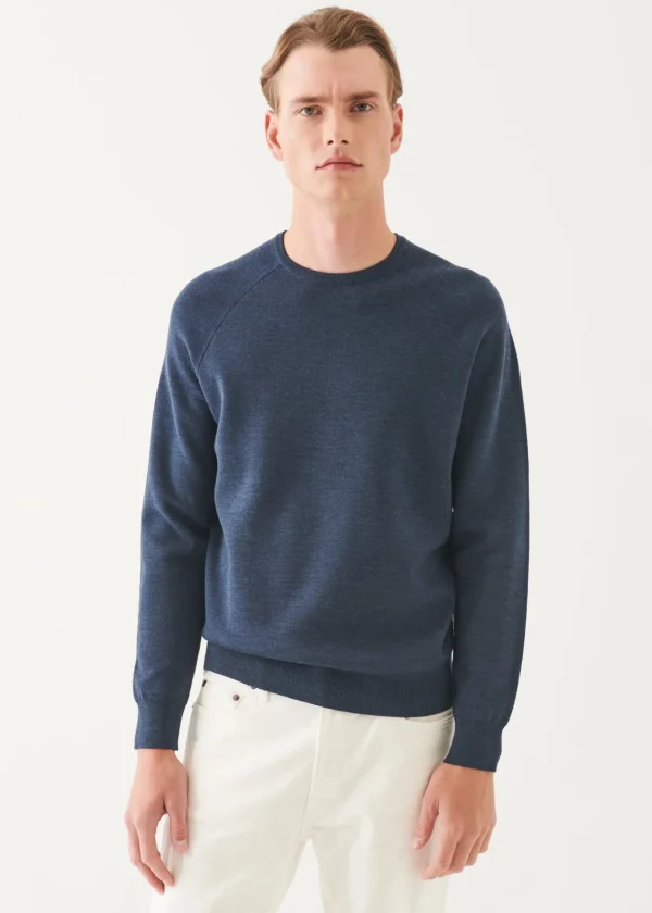 Double Face Merino Raglan Crewneck