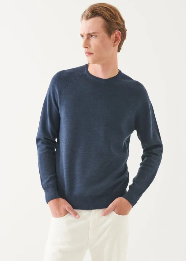 Double Face Merino Raglan Crewneck