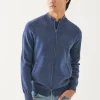 Double Face Merino Zip Up Cardigan