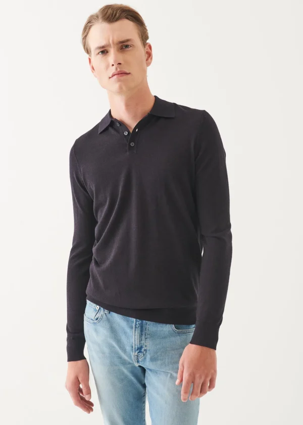 Extra-Fine Merino Button Polo