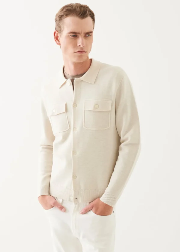 Extra-Fine Merino Half Milano Stitch Overshirt