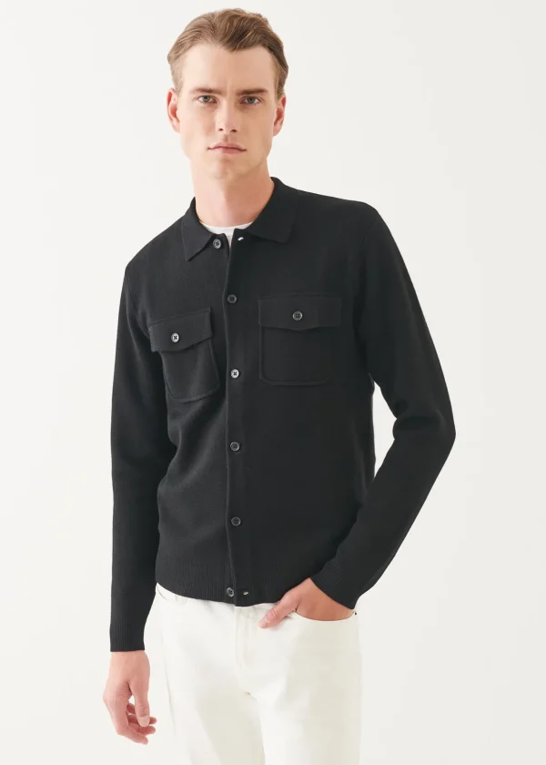 Extra-Fine Merino Half Milano Stitch Overshirt