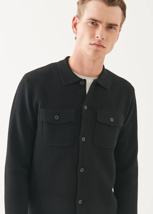 Extra-Fine Merino Half Milano Stitch Overshirt