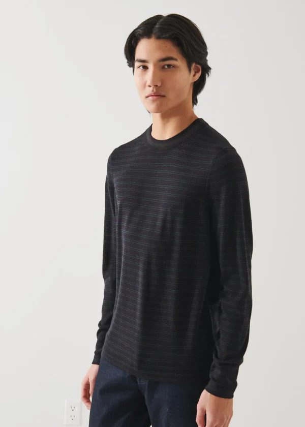 Extra-Fine Merino Multi Stripe Crewneck