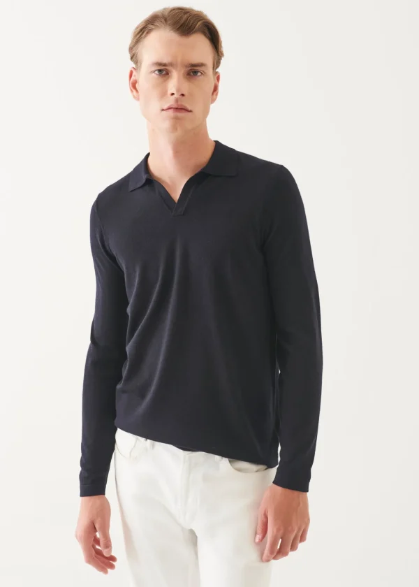 Extra-Fine Merino Open Polo