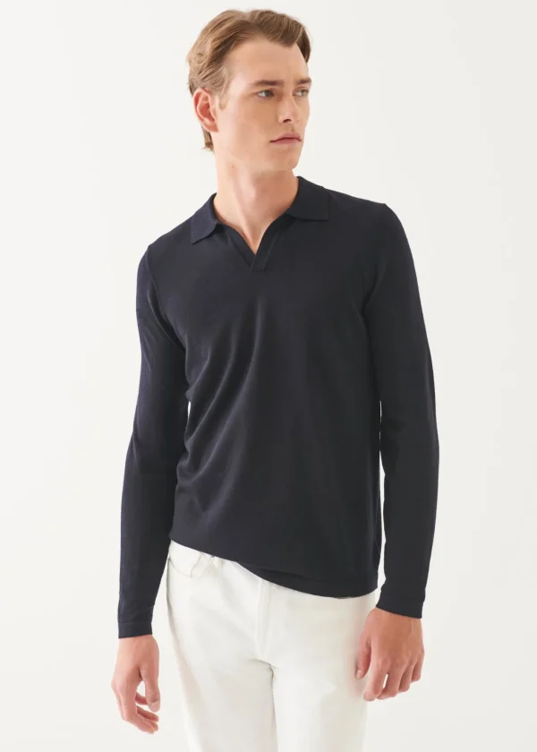 Extra-Fine Merino Open Polo