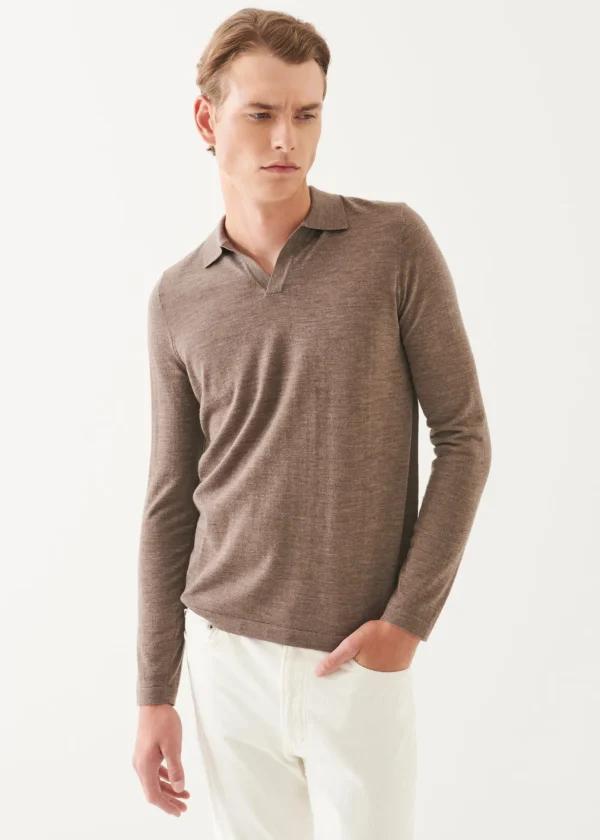 Extra-Fine Merino Open Polo