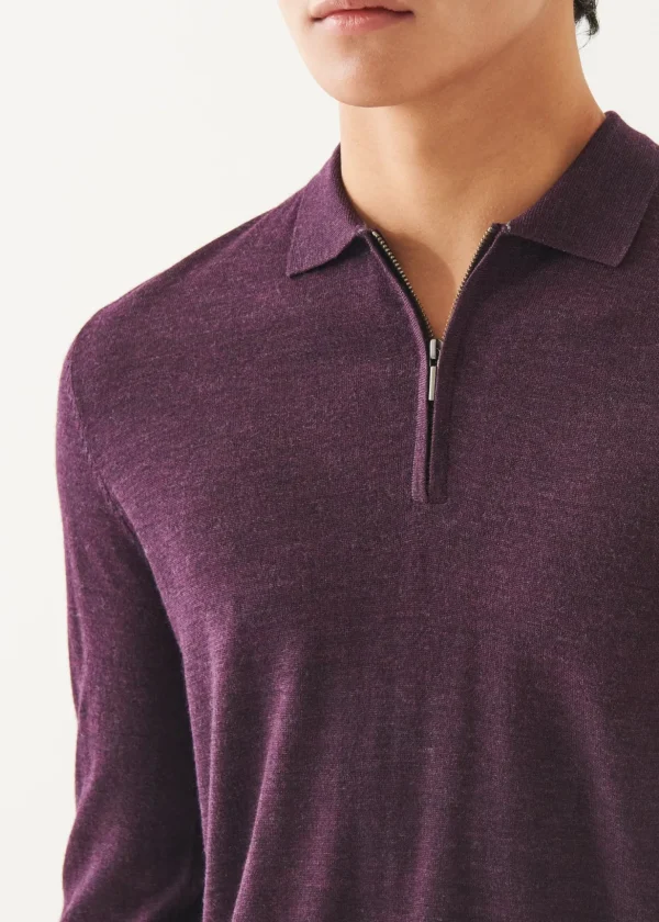 Extra-Fine Merino Quarter Zip Polo