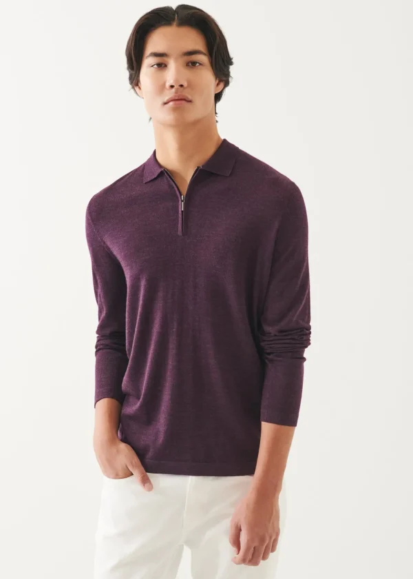 Extra-Fine Merino Quarter Zip Polo