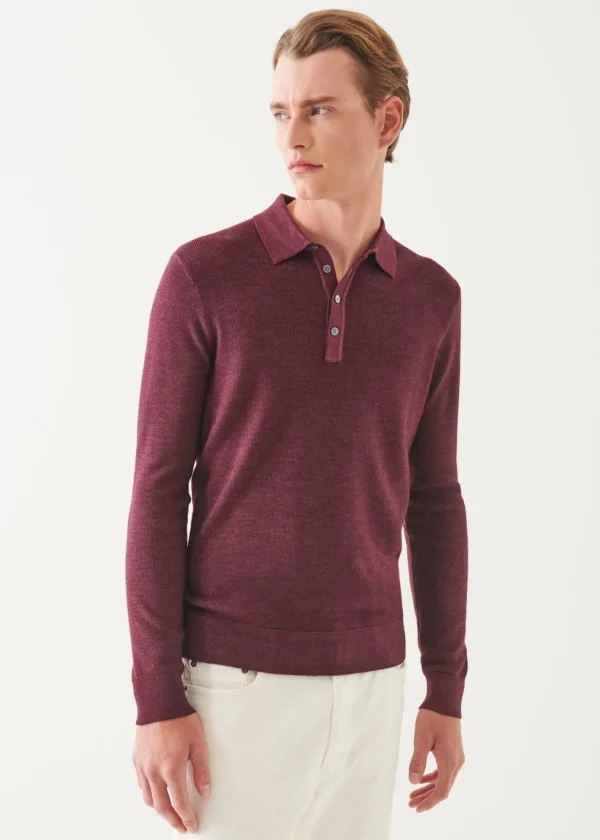 Extra-Fine Merino Seed Stitch Vintage Polo